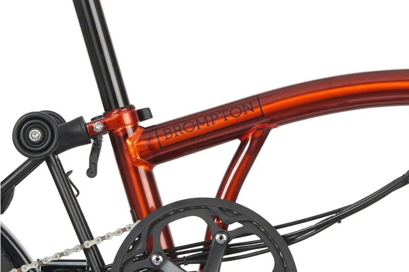 Brompton C Line Mid Bar 6 Speed Bike with mudguards in Flame Lacquer-5